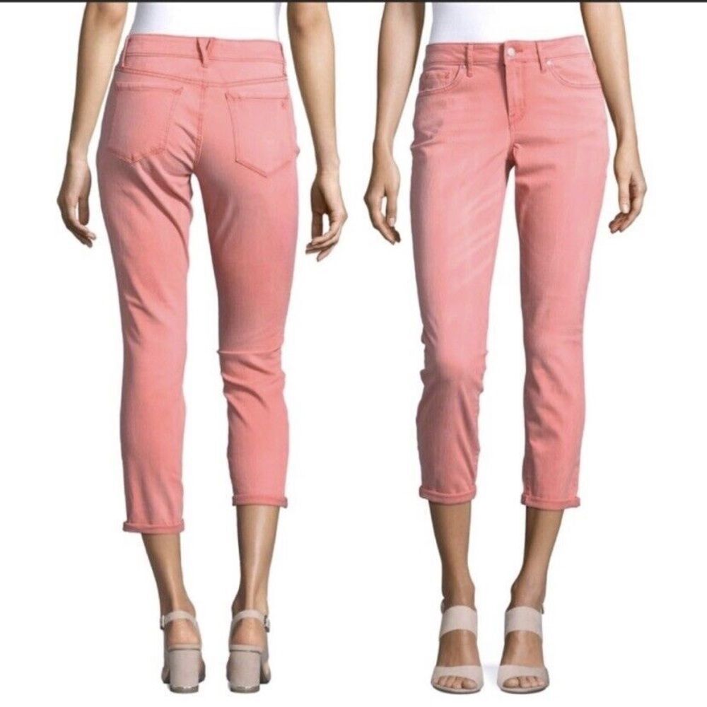 Jessica SImpson Peachy Pink Rolled Cropped Jeans 10